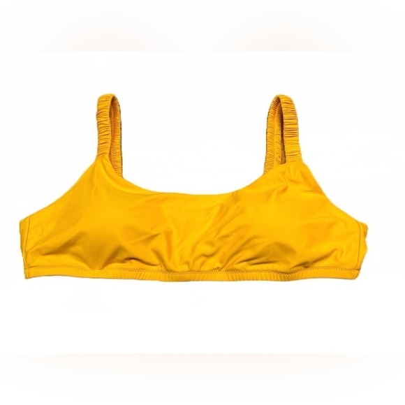 J.Crew Orange Scrunchie-Strap Squareneck Bikini Top with Removable Pads, Size XL - Picture 5 of 15